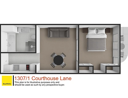 1307/1 Courthouse Lane, Auckland Central, Auckland City, 1 ਕਮਰੇ, 1 ਬਾਥਰੂਮ, Apartment