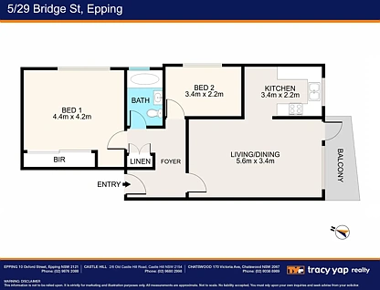 5/29 Bridge Street, Epping, NSW 2121, 2 Kuwarto, 1 Banyo, Apartment