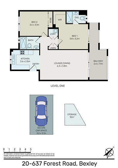 20/637-645 Forest Road, Bexley, NSW 2207, 2房, 2浴, Apartment