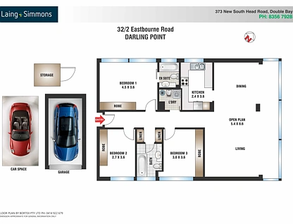 32/2 Eastbourne Road, Darling Point, Eastern Suburbs, 3 chambres, 2 salles de bain, Apartment
