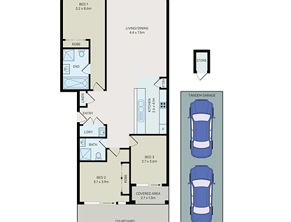 22/1 Russell Street, Baulkham Hills, The Hills, 3房, 2浴, Apartment