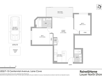 202B/7-13 Centennial Avenue, Lane Cove, Lower North Shore, 2房, 2浴, Apartment