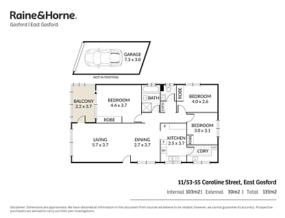 11/53-55 Caroline Street, East Gosford, Central Coast, 3 phòng ngủ, 1 phòng tắm, Apartment