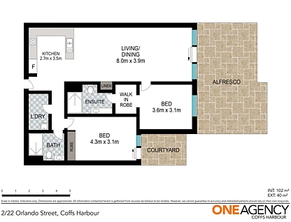 2/22 Orlando Street, Coffs Harbour, North Coast, 2 chambres, 2 salles de bain, Apartment