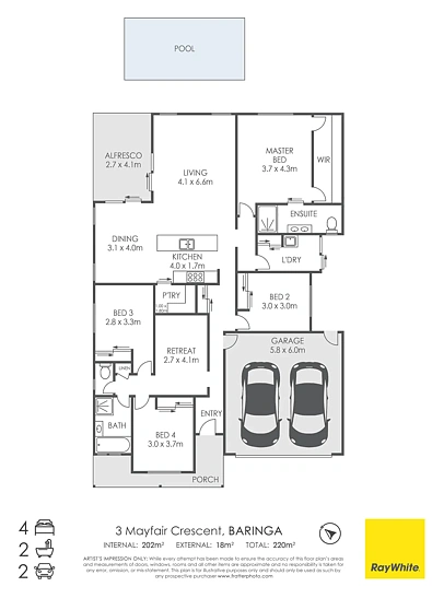 3 Mayfair Crescent, Baringa, QLD 4551, 4 Bedrooms, 2 Bathrooms, House