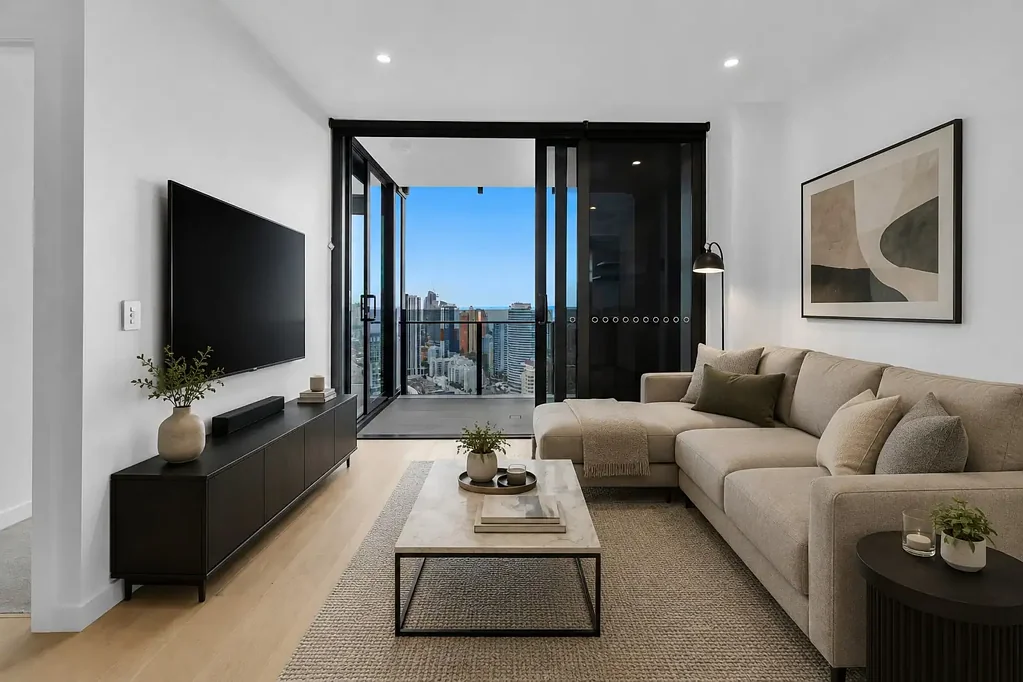 Broadbeach 2 Bedroom BRAND-NEW, NORTH-EAST FACING WITH OCEAN VIEWS & CAR PARK ON TITLE!