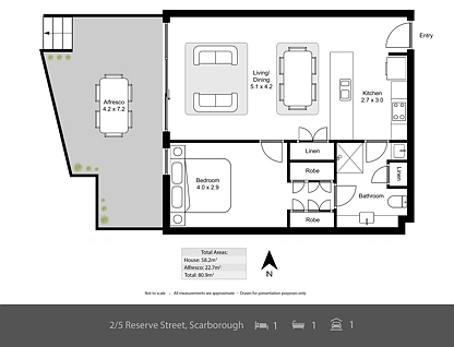 2/5 Reserve Street, Scarborough, North West Perth, 1 chambres, 1 salles de bain, Apartment