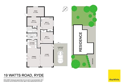 19 Watts Road, Ryde, NSW 2112, 3 rūma, 1 rūma horoi, House