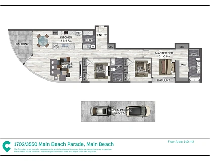 1702/3552 Main Beach Parade, Main Beach, Gold Coast, 3 침실, 2 욕실, Apartment