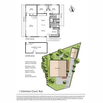 फ्लोर प्लान - 1 Crestview Court, Rye, VIC 3941