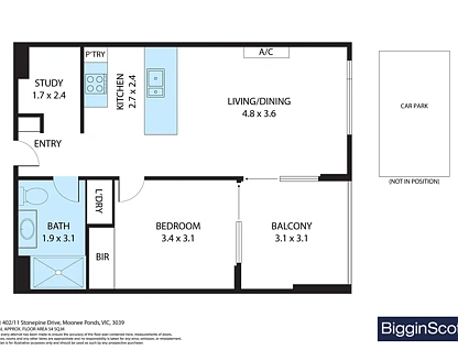 402/11 Stonepine Drive, Moonee Ponds, VIC 3039, 1 침실, 1 욕실, Apartment