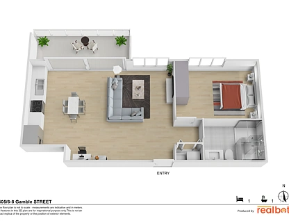 405/6-8 Gamble Street, Brunswick East, North Melbourne, 1 રૂમ, 1 બાથરૂમ, Apartment