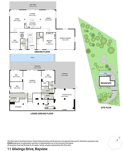 11 Gilwinga Drive, Bayview, NSW 2104, 5房, 4浴, House