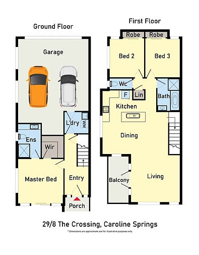 29/8 The Crossing, Caroline Springs, VIC 3023, 3房, 2浴, Townhouse