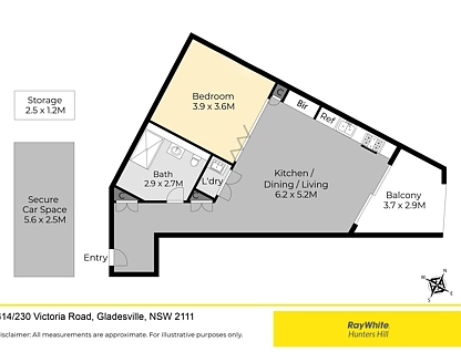 614/230 Victoria Road, Gladesville, Upper North Shore, 1房, 1浴, Apartment