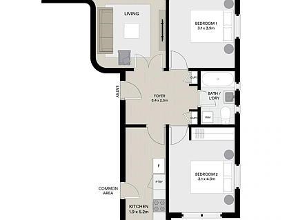 6/34 Fairfax Road, Bellevue Hill, Eastern Suburbs, 2房, 1浴, Apartment