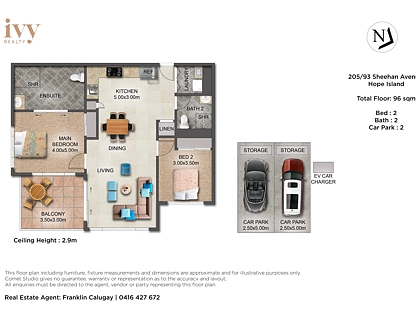 205/93 Sheehan Avenue, Hope Island, Gold Coast, 2 Schlafzimmer, 2 Badezimmer, Apartment