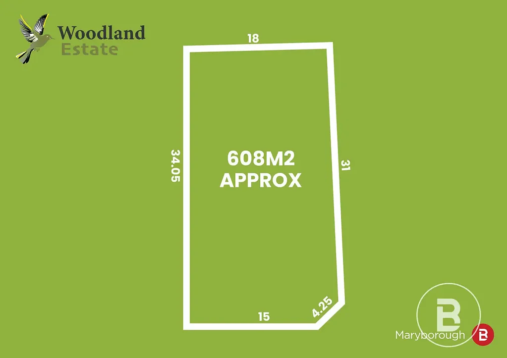 Maryborough LOT 2 - 608m2- WOODLAND ESTATE - VACANT LAND - TITLED