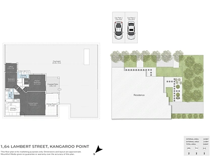 1/64 Lambert Street, Kangaroo Point, Brisbane - Eastern Region, 2 habitaciones, 2 baños, Apartment