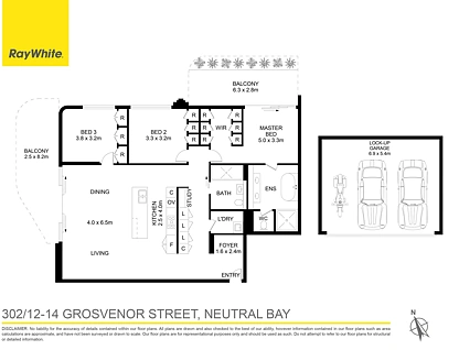 302/12-14 Grosvenor Street, Neutral Bay, Lower North Shore, 3 રૂમ, 2 બાથરૂમ, Apartment