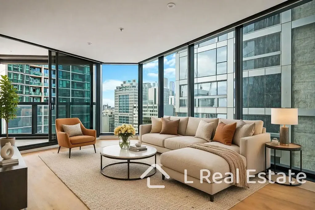 Melbourne 2房 UWS 23楼 东北朝向 双窗卧室 石岛台厨房 度假村设施 CBD便利 Sunlit Corner Living with Dual Window Bedrooms in Upper West Side
