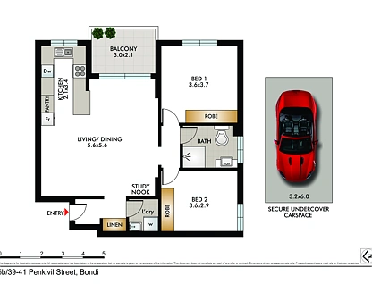 5B/39-41 Penkivil Street, Bondi, Eastern Suburbs, 2 rūma, 1 rūma horoi, Apartment