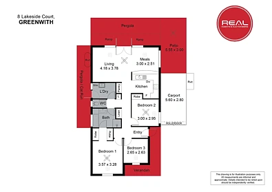 फ्लोर प्लान - 8 Lakeside Court, Greenwith, SA 5125