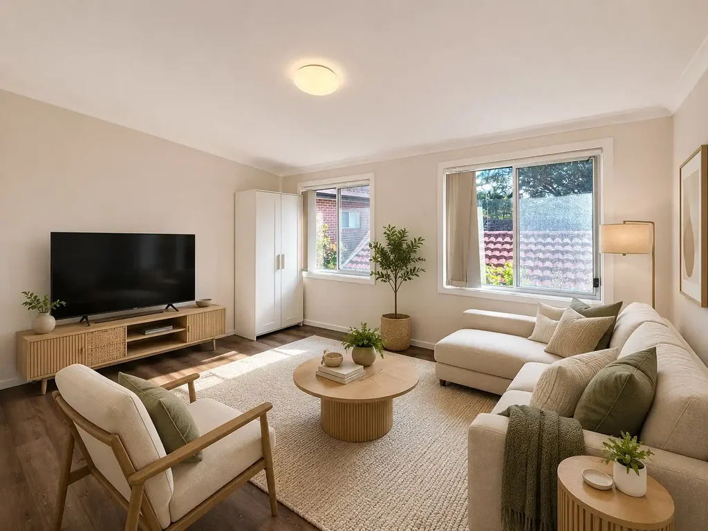 Flat with grassy garden in prime location