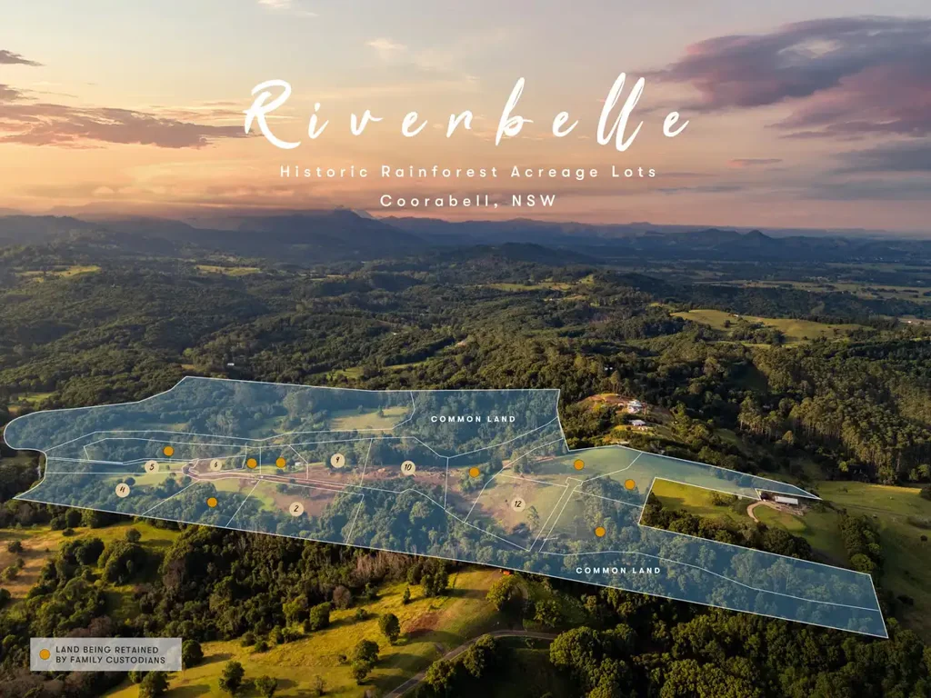 Coorabell ‘Riverbelle’ Lot 4, 5 , 9 , 10 - Tomorrow’s Value at Today’s Price | Historic Acreage Lots | Wilsons River Frontage & Mountain Views | Settle 2028