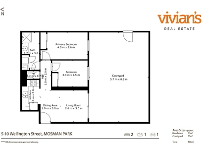 5/10 Wellington Street, Mosman Park, North West Perth, 2 Bedrooms, 1 Bathrooms, Apartment