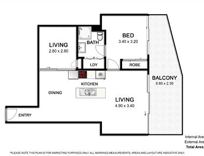 32/15 Goodwin Street, Kangaroo Point, Brisbane - Eastern Region, 1 Kuwarto, 1 Banyo, Apartment