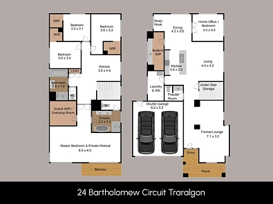 फ्लोर प्लान - 24 Bartholomew Circuit, Traralgon, VIC 3844