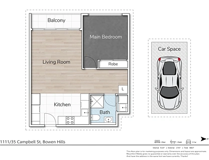 1111/35 Campbell Street, Bowen Hills, Brisbane - Inner City Region, 1 rūma, 1 rūma horoi, Apartment