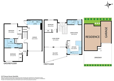 2/27 Steven Street, Redcliffe, QLD 4020, 3 slaapkamers, 2 badkamers, Townhouse