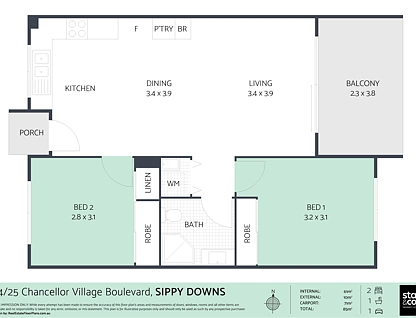 214/25 Chancellor Village Boulevard, Sippy Downs, Sunshine Coast, 2部屋, 1バスルーム, Apartment
