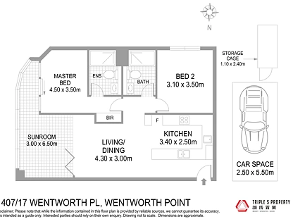 1407/17 Wentworth Place, Wentworth Point, Parramatta (Northwest suburbs), 2 rūma, 2 rūma horoi, Apartment