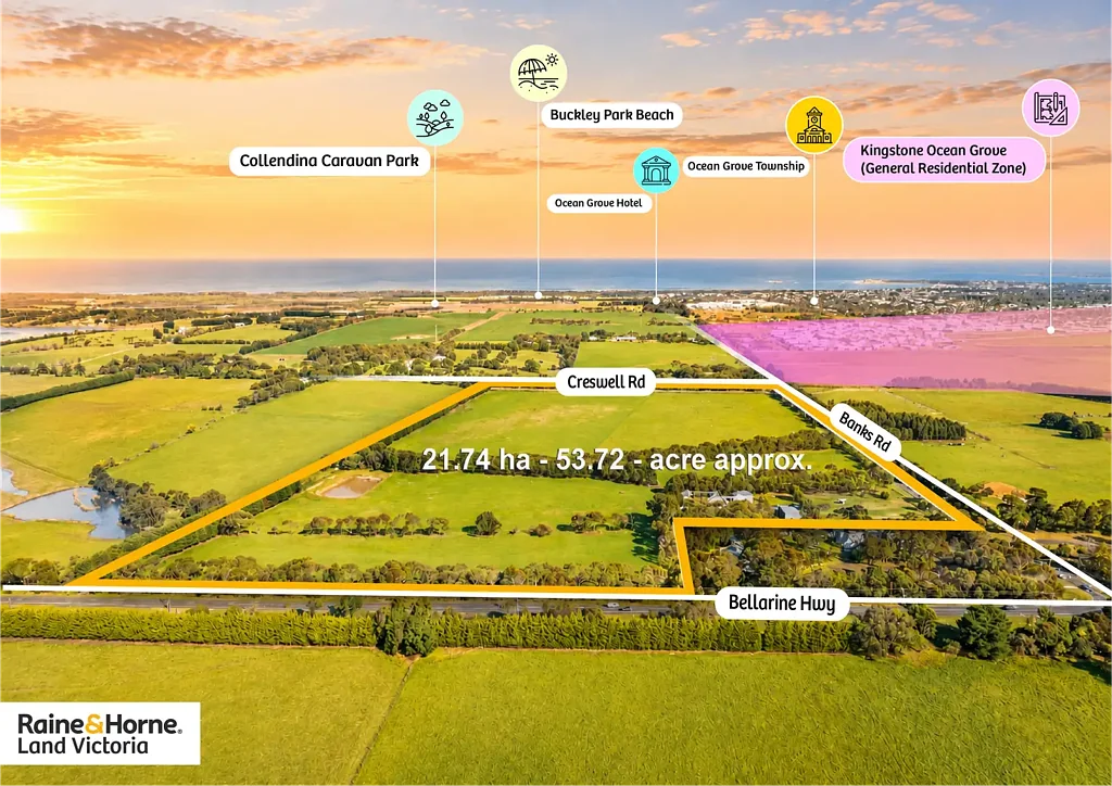 Marcus Hill 53.72-ACRES WITH LUXURY RESIDENCE ADJOINING GENERAL RESIDENTIAL ZONING IN THE BELLARINE PENINSULA