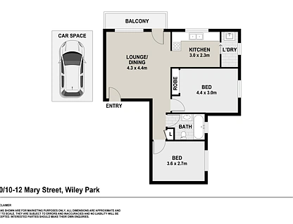 10/10-12 Mary Street, Wiley Park, South Western Suburbs, 2房, 1浴, Apartment