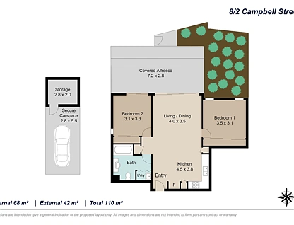 8/2 Campbell Street, Toowong, Brisbane Western Region, 2 침실, 1 욕실, Apartment