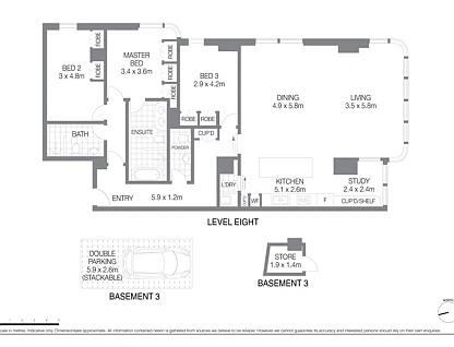 804/61 Lavender Street, Milsons Point, Lower North Shore, 3 habitaciones, 2 baños, Apartment