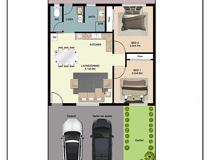 1/83 Mackerel Street, Woodgate, Wide Bay, 2 rūma, 1 rūma horoi, Unit