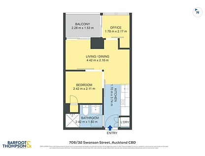706/32 Swanson Street, Auckland Central, Auckland City, 1 Kuwarto, 1 Banyo, Apartment