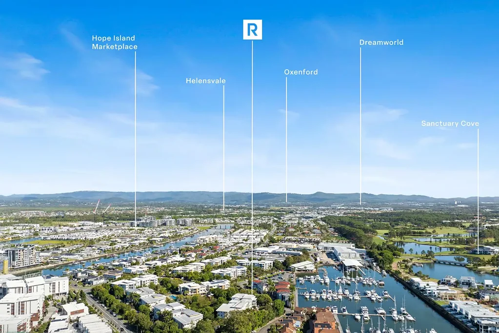 Hope Island 2 Bedroom Oversized 2-Bedroom Apartment with North-Facing Marina & Water Views
