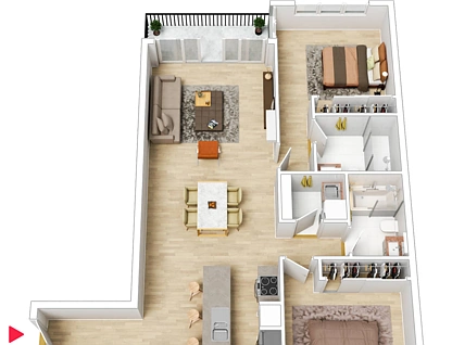 44/801 Bourke Street, Docklands, Melbourne CBD, 2 phòng ngủ, 2 phòng tắm, Apartment
