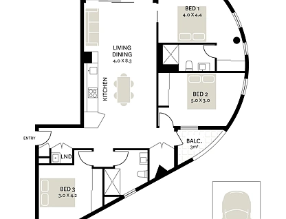 303/18 Huntley Street, Alexandria, Sydney CBD, 3 Bedrooms, 2 Bathrooms, Apartment