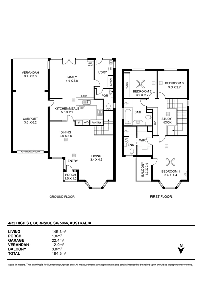 4/32 High Street, Burnside, SA 5066, 3 Bedrooms, 2 Bathrooms, Townhouse