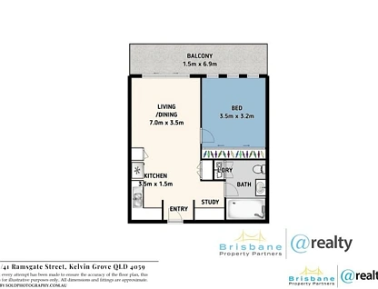 706/41 Ramsgate Street, Kelvin Grove, Brisbane - Northern Region , 1部屋, 1バスルーム, Apartment