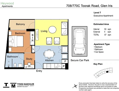 708/770C Toorak Road, Glen Iris, VIC 3146, 1房, 1浴, Apartment