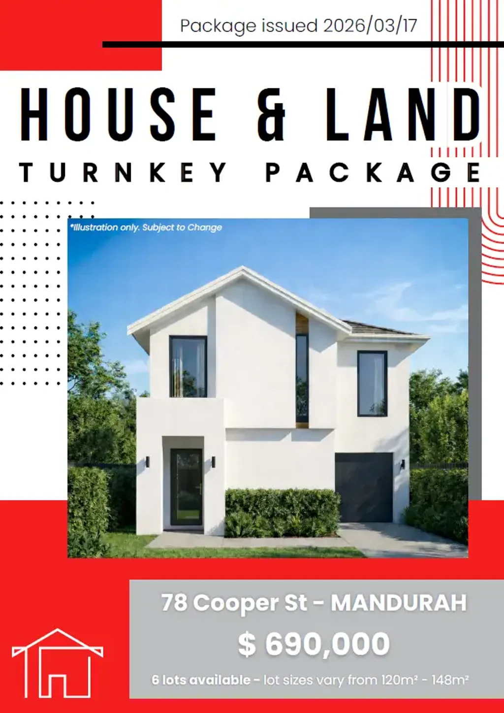 Mandurah 3房  6 Off-The-Plan Turnkey Two-Level Townhouses