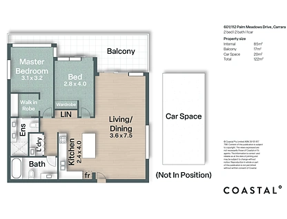 601/112 Palm Meadows Drive, Carrara, Gold Coast, 2部屋, 2バスルーム, Apartment